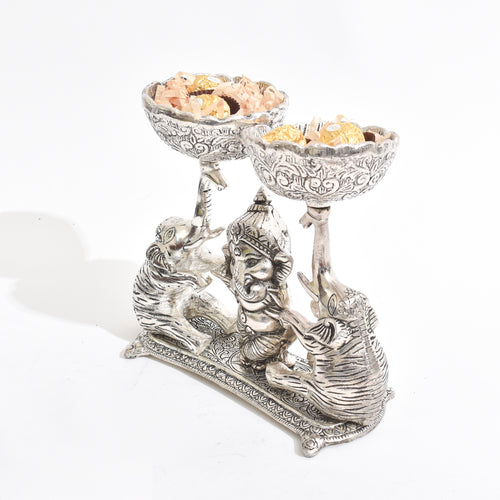Twin Elephant Ganesha Diya Stand