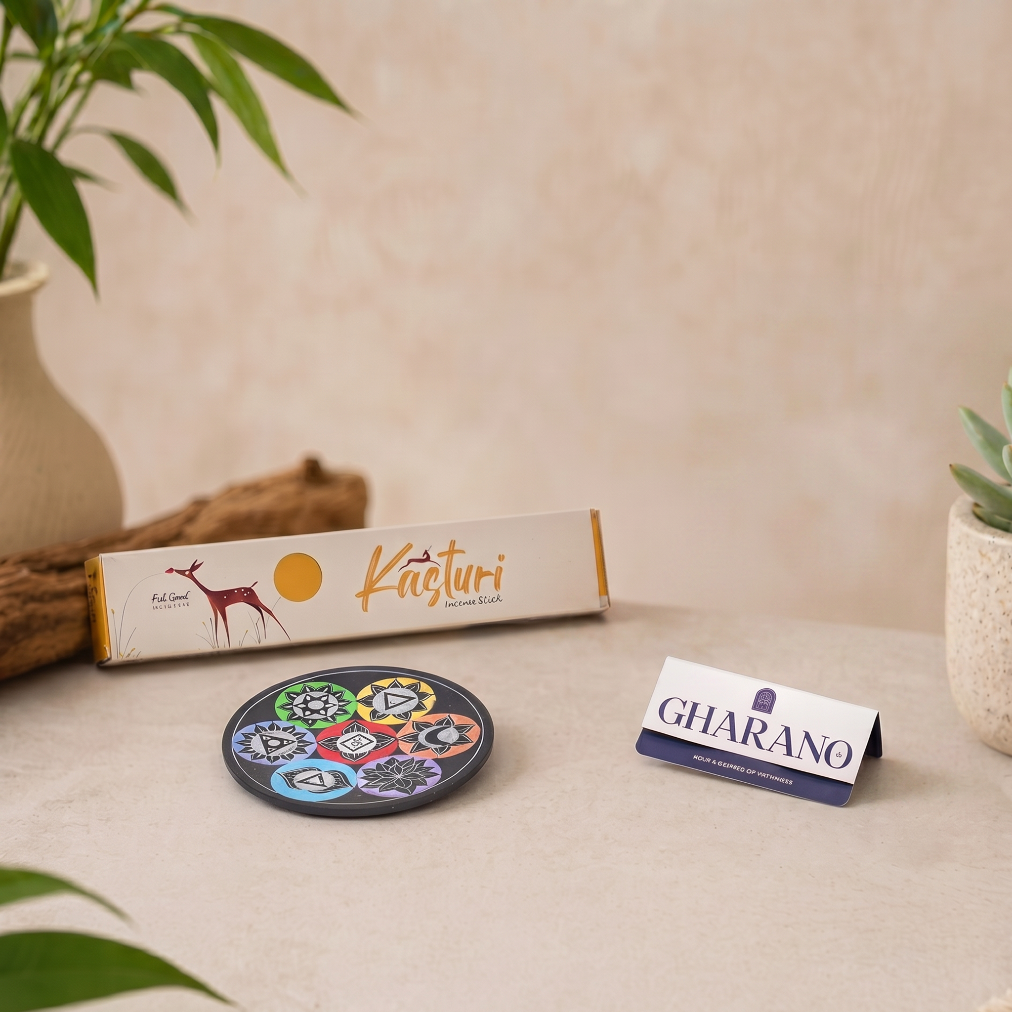Incense Holder Round - Inpired by 7 Life Chakra