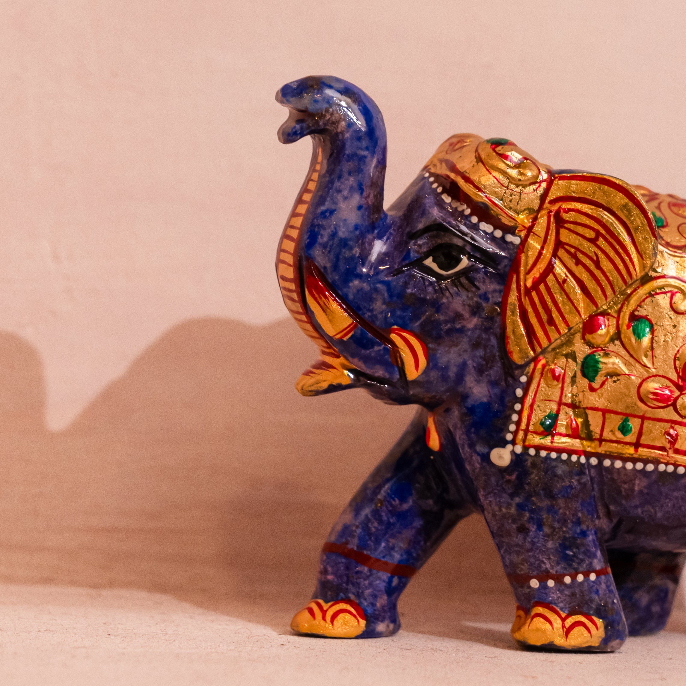 Blue Jade Single elephant upside trunk