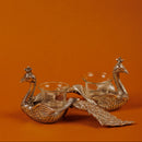 Peacock Candle Holder and Dips Serving Platter forward looking