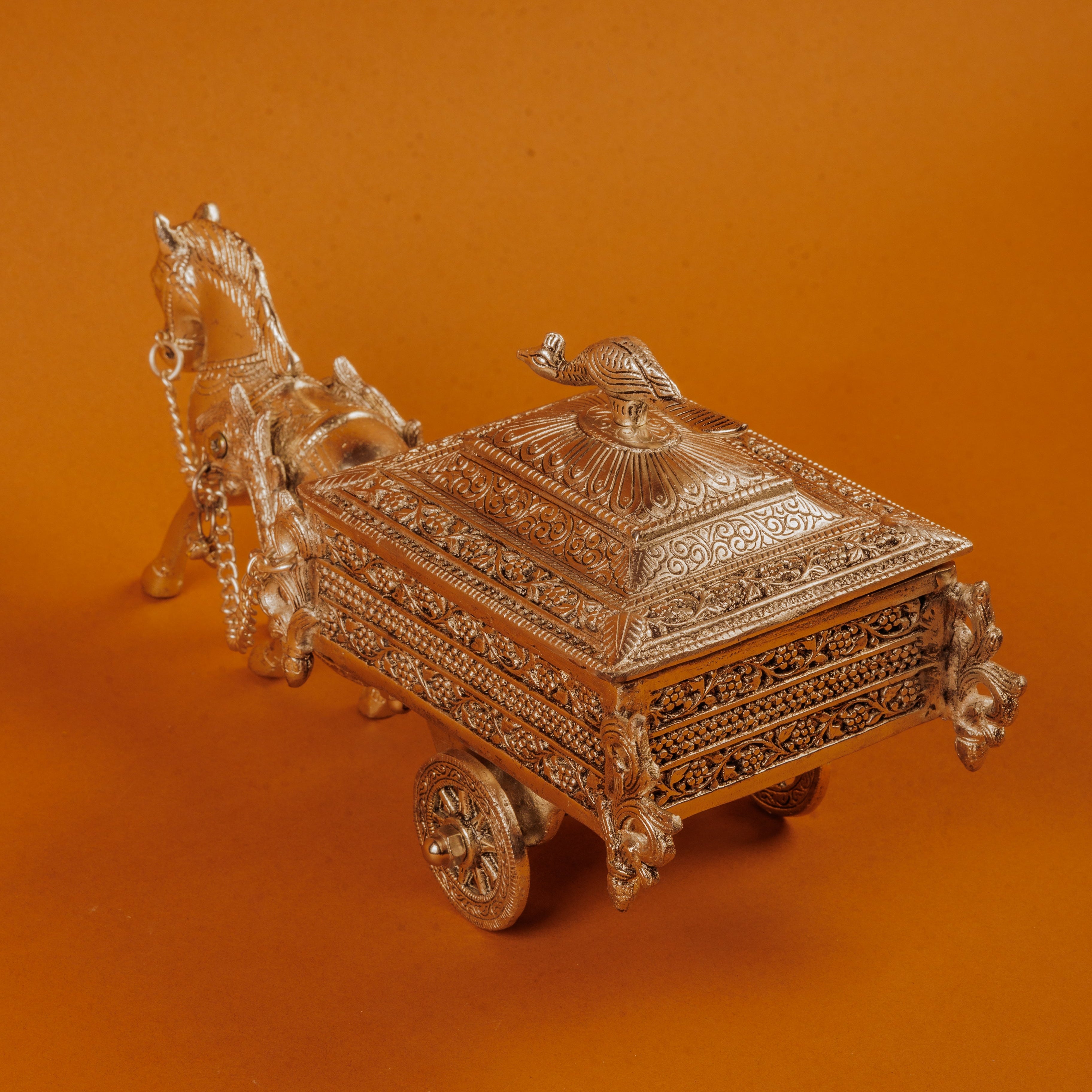 German Silver Plated Horse Cart (Baggi) | Royal Décor Gift