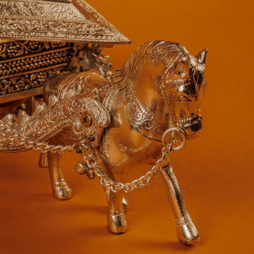 German Silver Plated Horse Cart (Baggi) | Royal Décor Gift