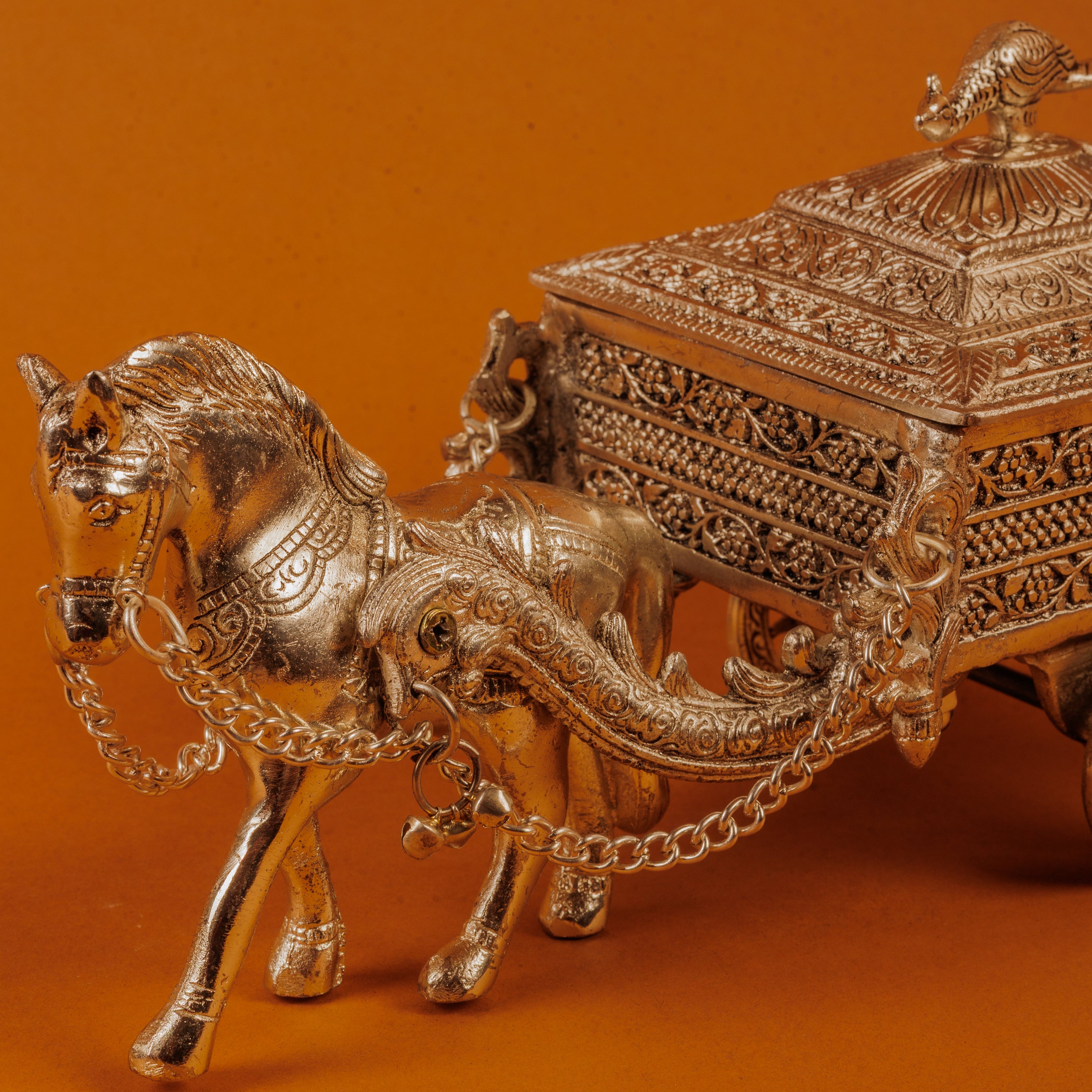 German Silver Plated Horse Cart (Baggi) | Royal Décor Gift