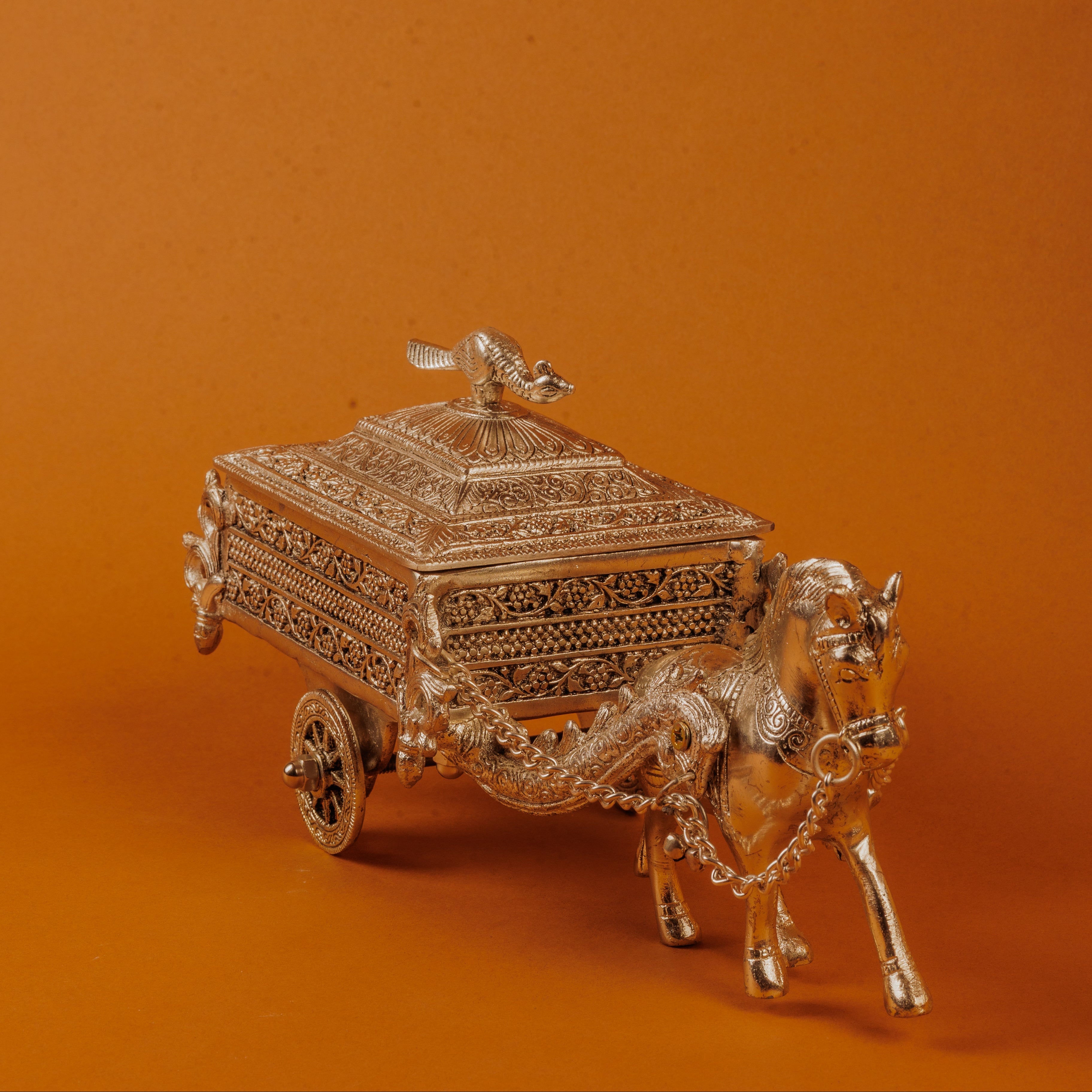 German Silver Plated Horse Cart (Baggi) | Royal Décor Gift