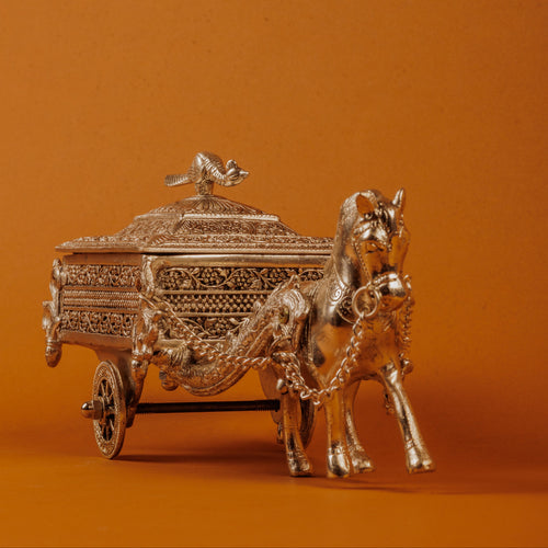 German Silver Plated Horse Cart (Baggi) | Royal Décor Gift