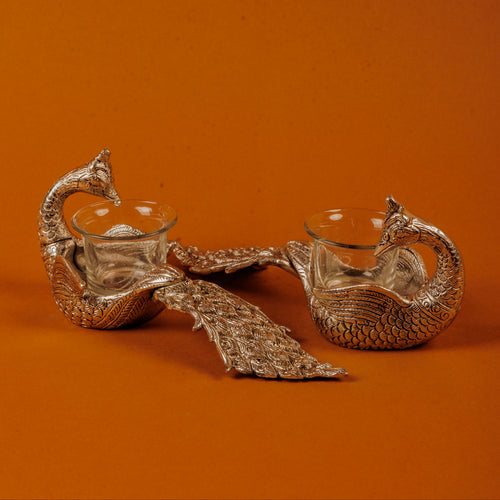 Peacock Candle Holder and Dips Serving Platter