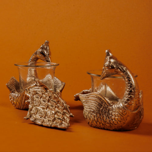 Peacock Candle Holder and Dips Serving Platter