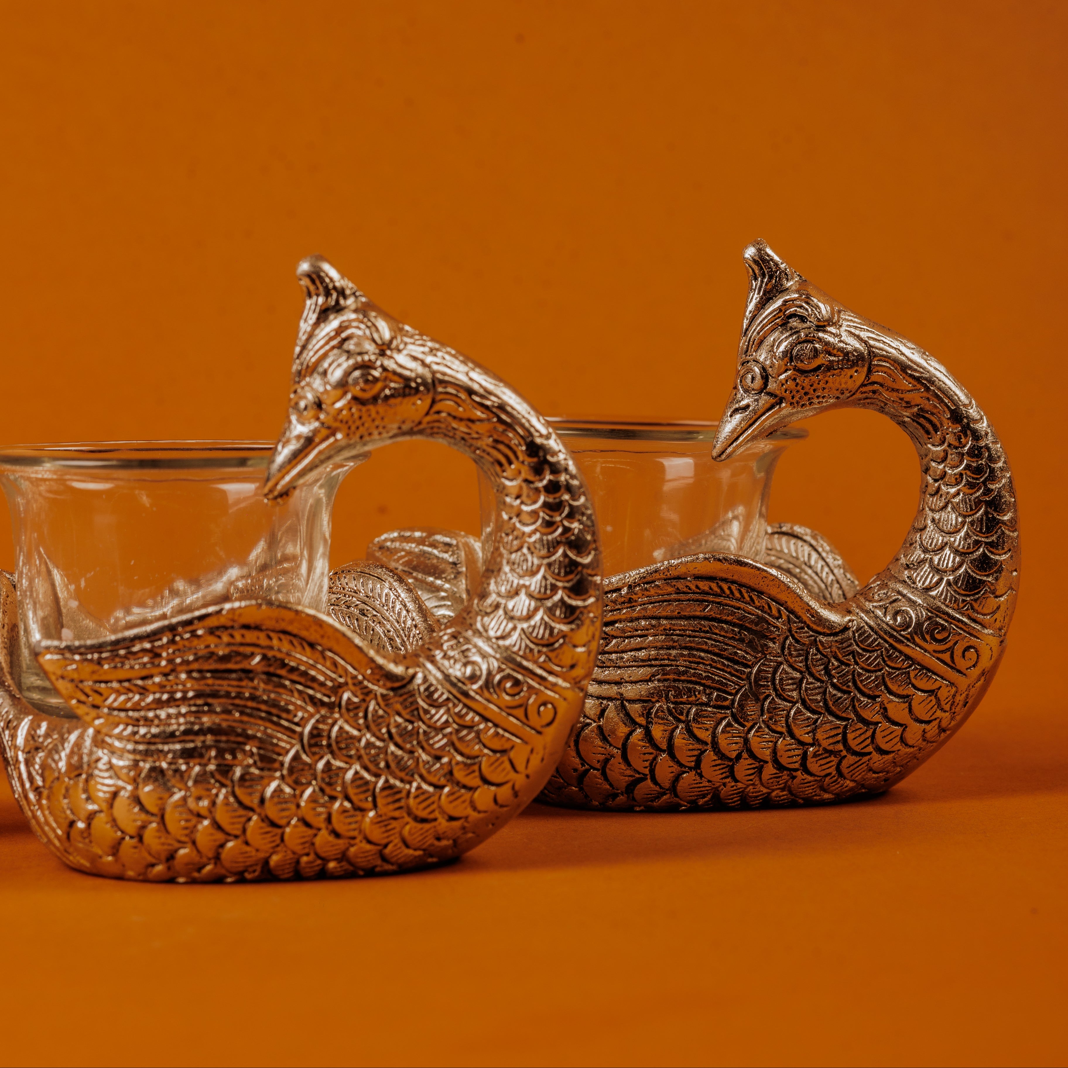 Peacock Candle Holder and Dips Serving Platter