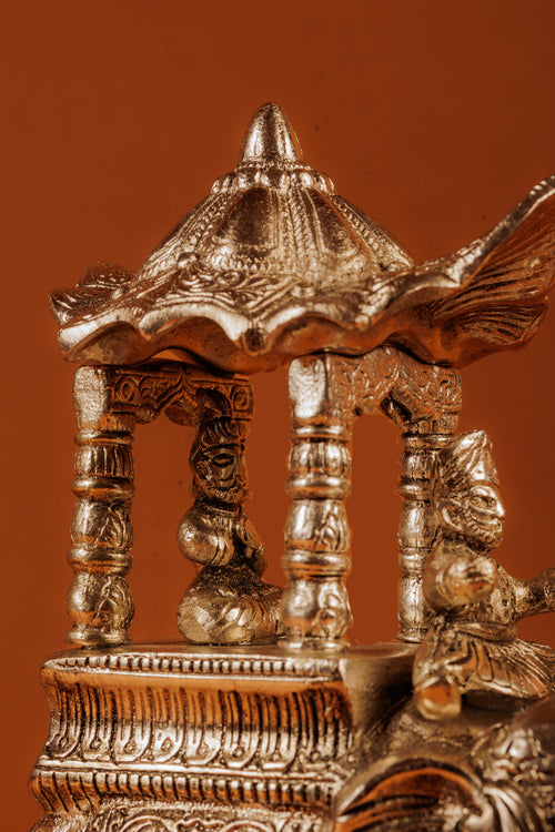 German Silver Plated Ambabari Elephant | Royal Decor Gift