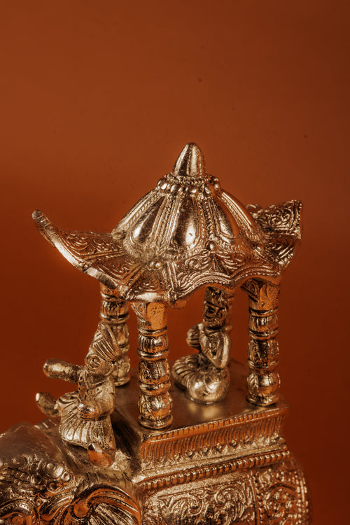 German Silver Plated Ambabari Elephant | Royal Decor Gift