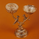 German Silver Plated Love Birds Candle Stand | Romantic Gift