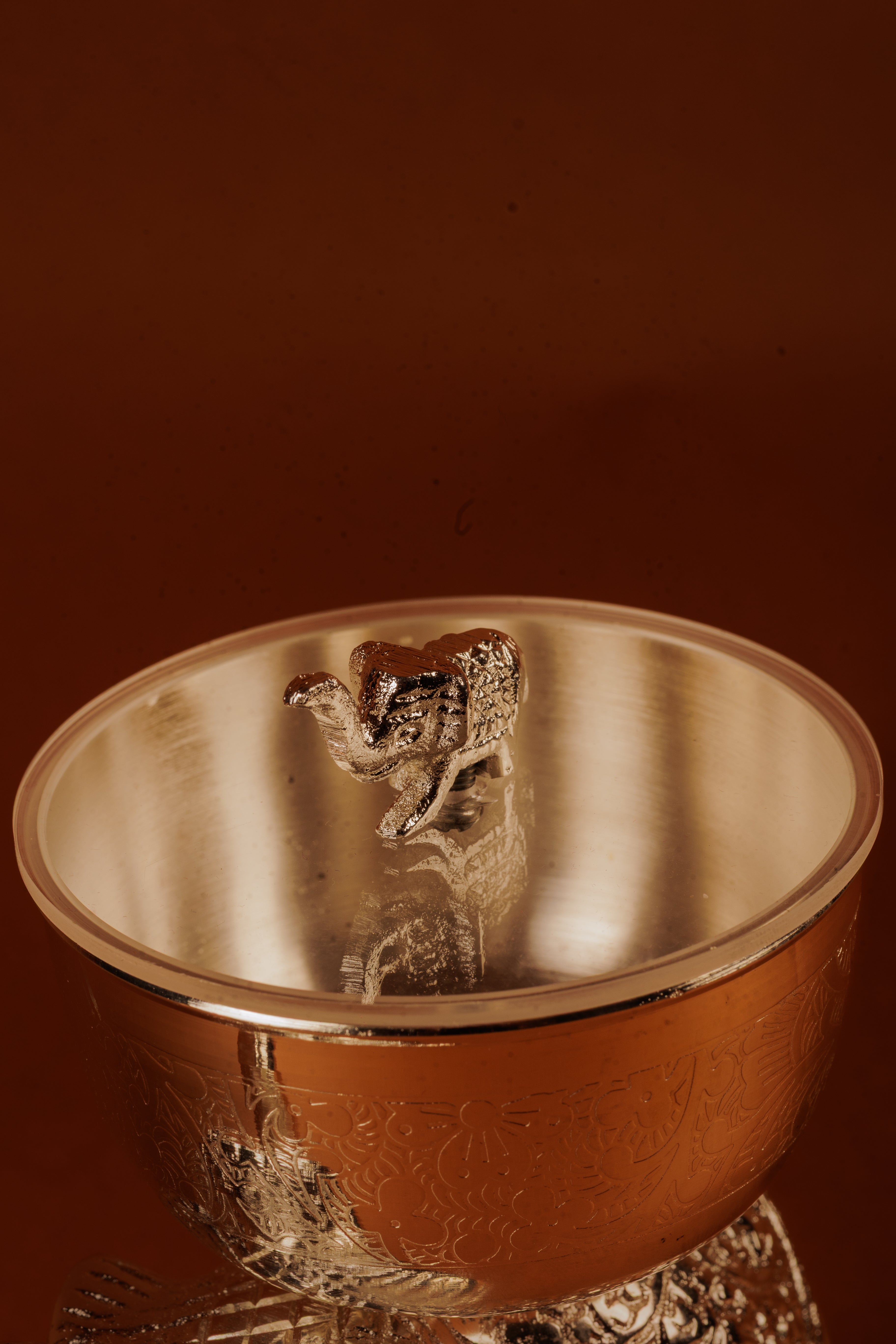 German Silver Plated Elephant with Bowl | Decorative Gift