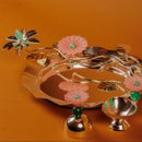 German Silver Flower Pooja Thali for Festivals & Rituals