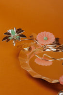 German Silver Flower Pooja Thali for Festivals & Rituals