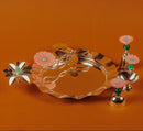 German Silver Flower Pooja Thali for Festivals & Rituals