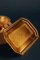 Gold Plated 2 Bowl & Tray Set with Wooden Box | Luxury Gift Hamper