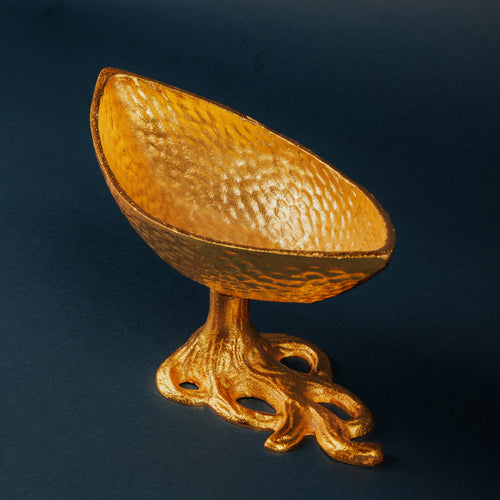 Golden Boat Shaped Serving Platter