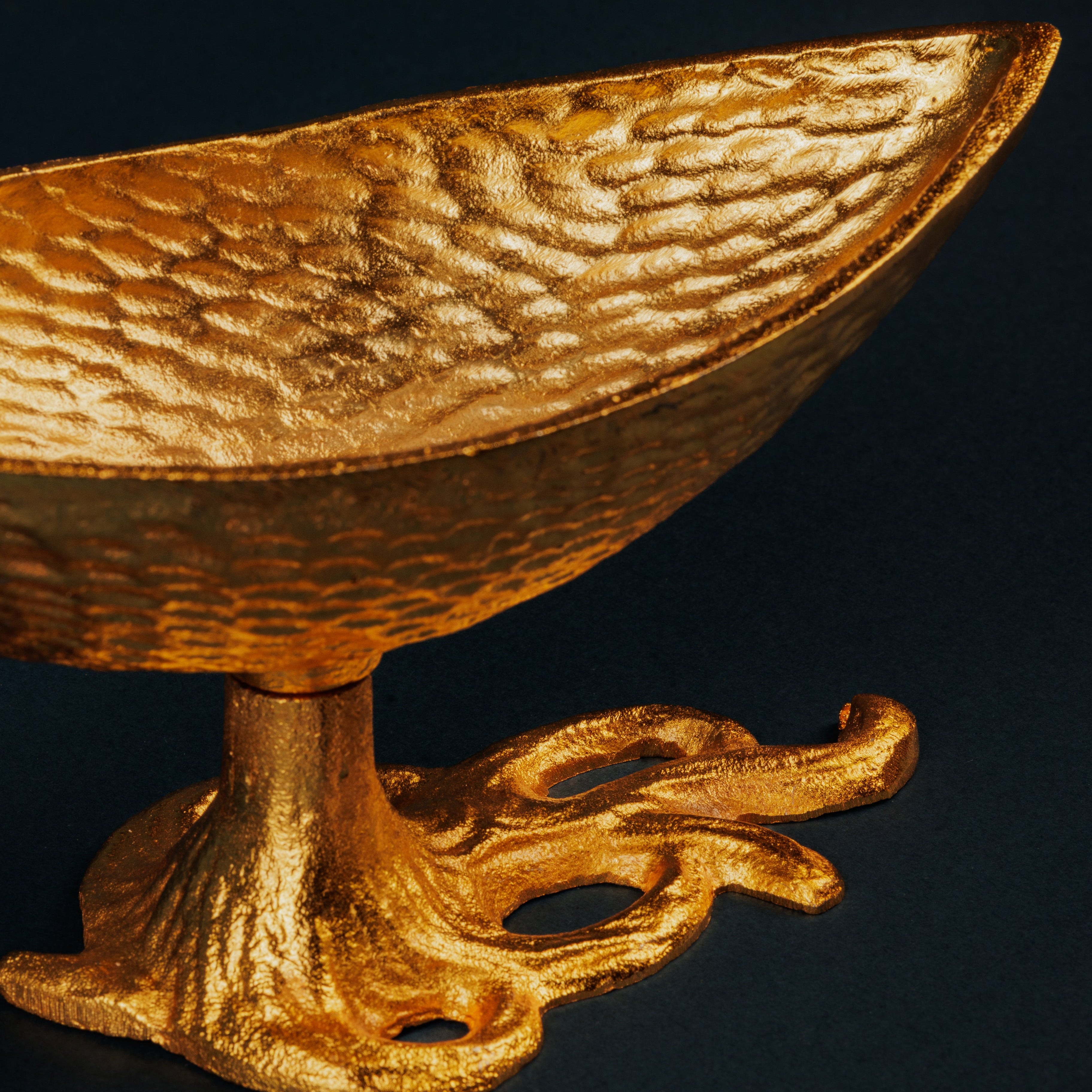 Golden Boat Shaped Serving Platter