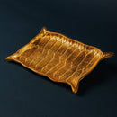 Golden Aladdin Carpet Shaped Small Platter | Decorative Serving Tray