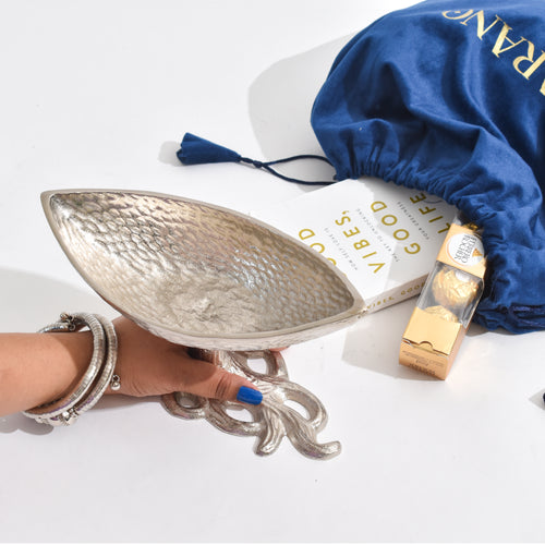 Silver Boat Design Platter – For Serving Snacks with Style