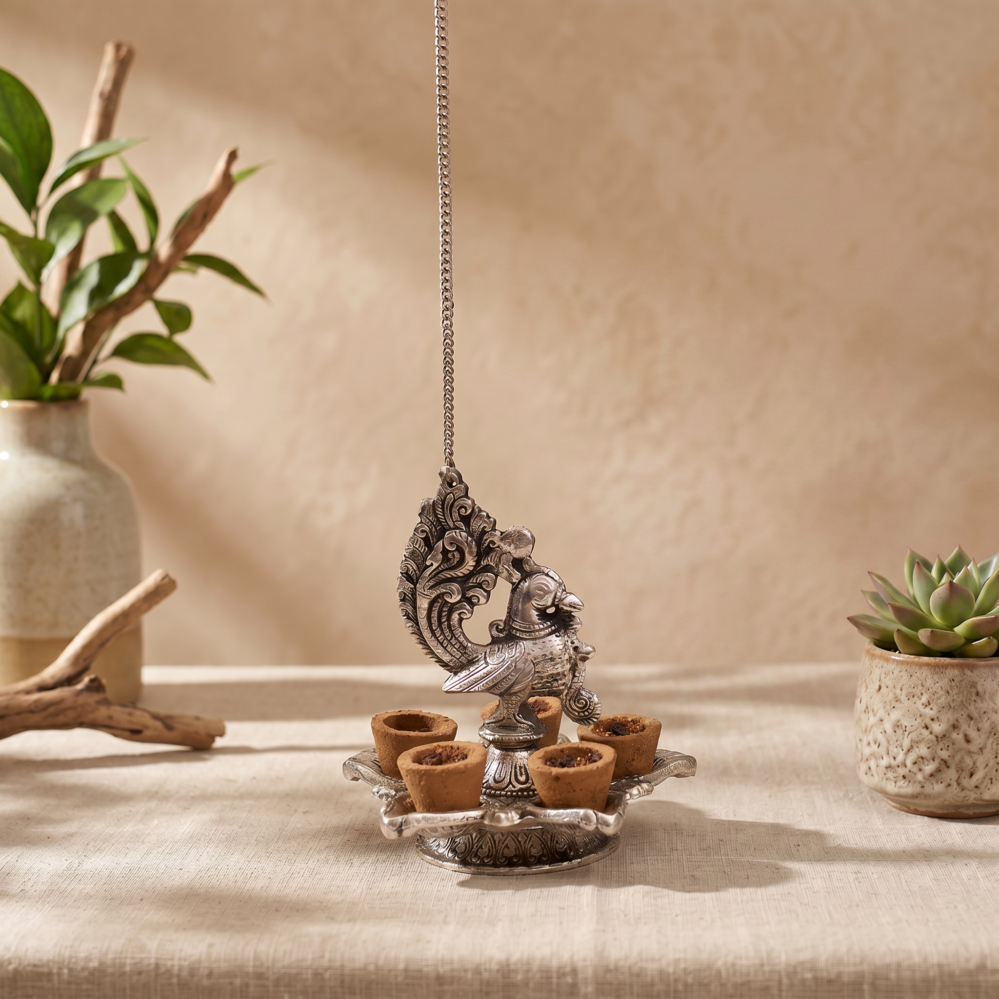 Hanging Peacock Light, Sacred Calm & Chapters