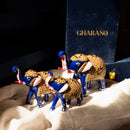 meenakari golden pearl elephant set of 3