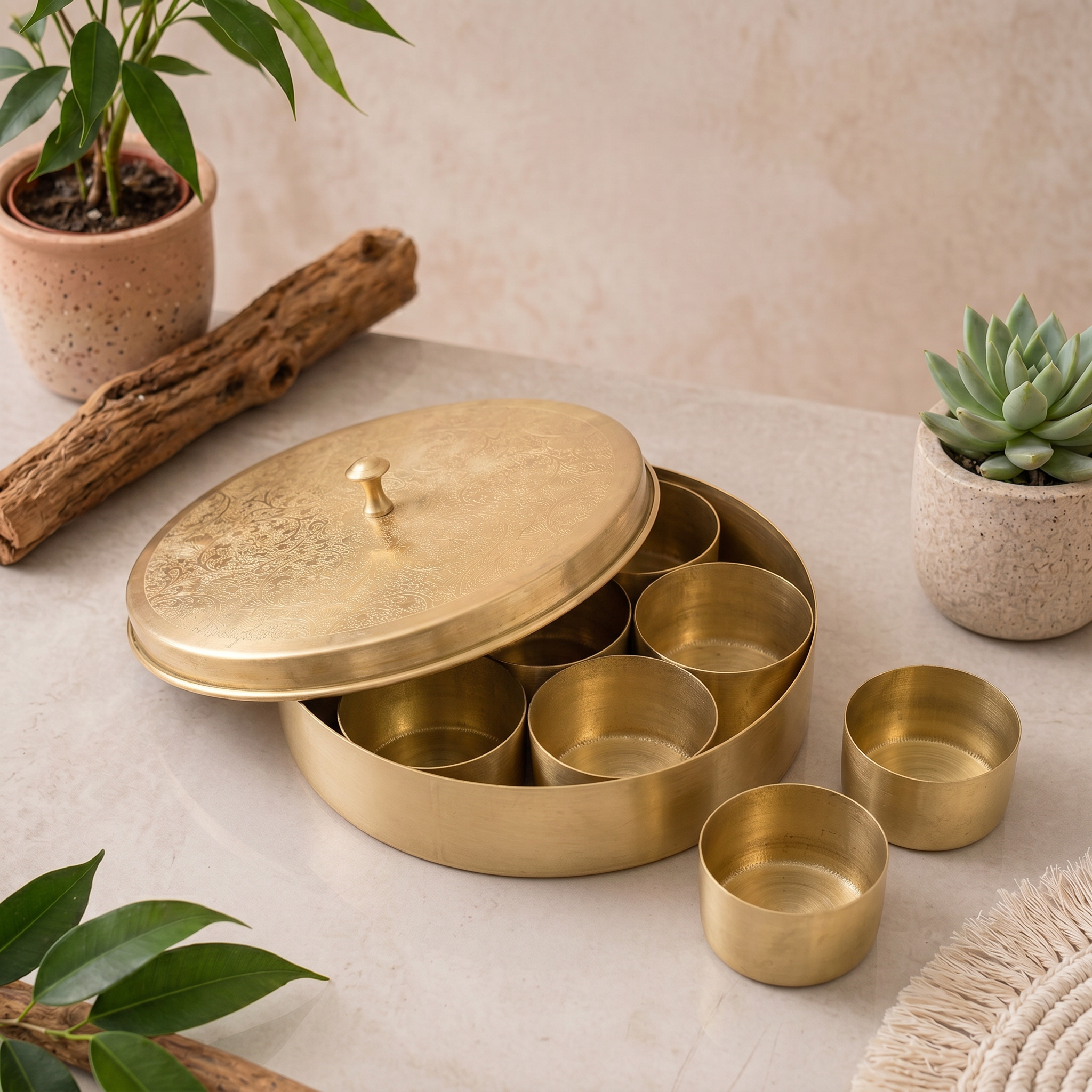 Brass Masala Box (Large)