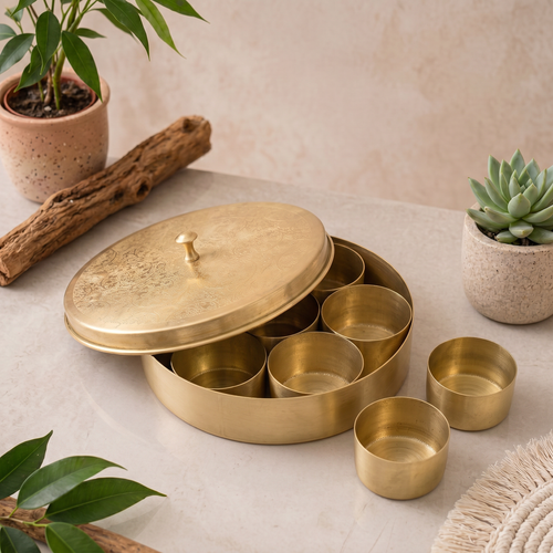 Brass Masala Box (Large)