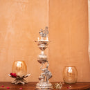 Premium Silver-Plated Elephant and Peacock Diya