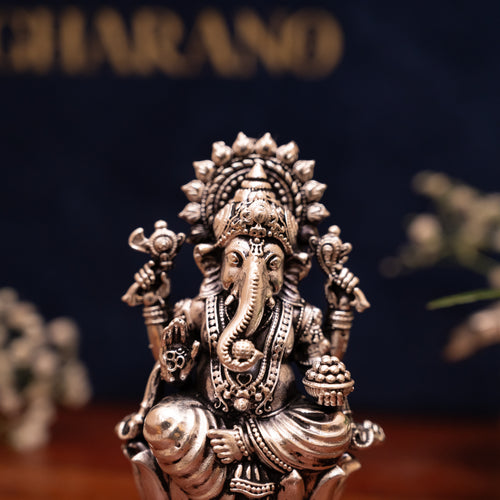 Premium Silver-Plated Ganesh Statue