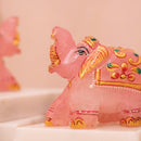 Rose Quartz Mini Elephant Pair