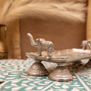Silver-Plated Elephant-Handled Serving Tray