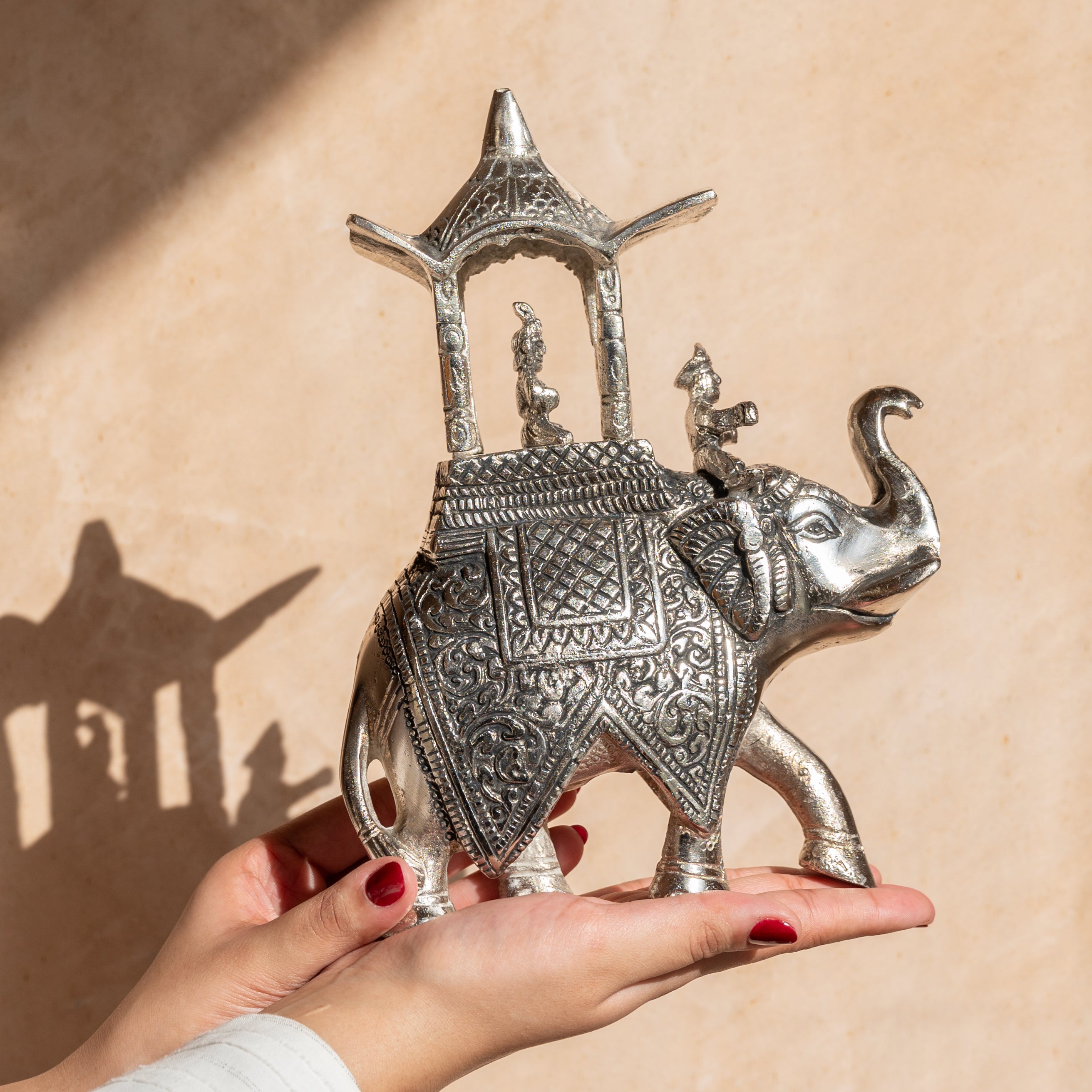 Silver-plated ambabari elephant