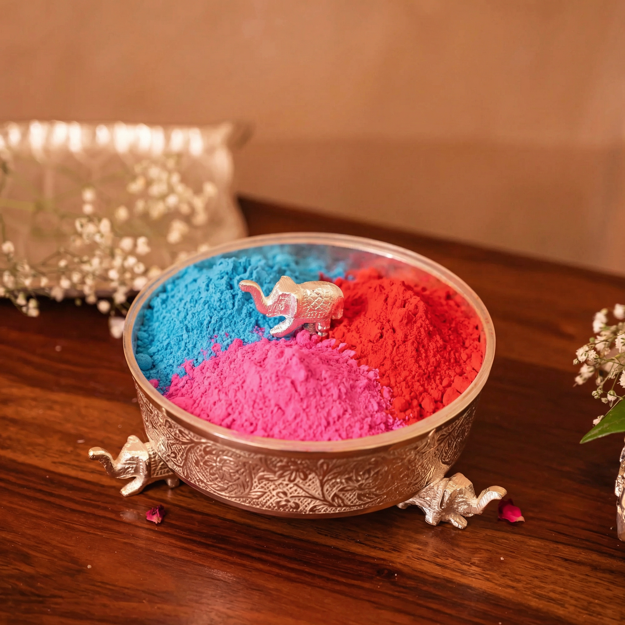 Premium Hand-Etched Indian Sweet Serving Container single