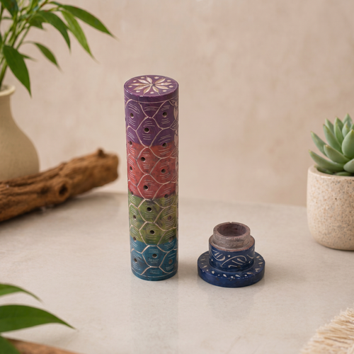 Marble Incense Sticks Holder - Design Inspired by 7 life chakras