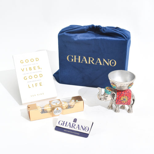 Elephant with a bowl on its hump - stone studded