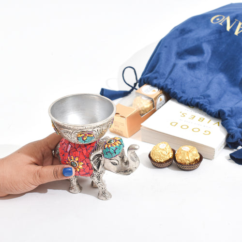 Elephant with a bowl on its hump - stone studded