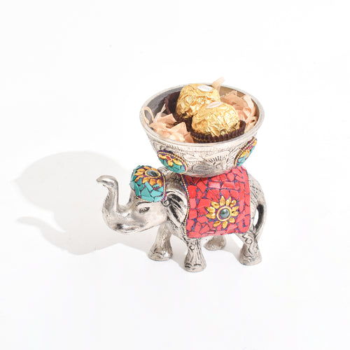 Elephant with a bowl on its hump - stone studded