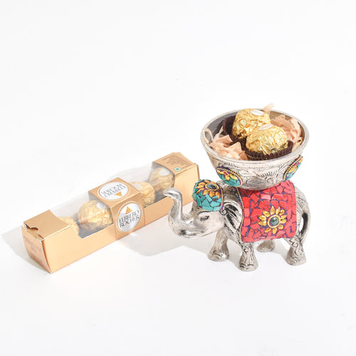 Elephant with a bowl on its hump - stone studded